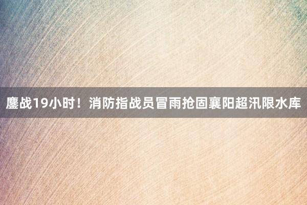 鏖战19小时！消防指战员冒雨抢固襄阳超汛限水库