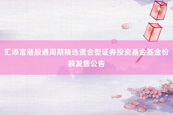 汇添富港股通周期精选混合型证券投资基金基金份额发售公告