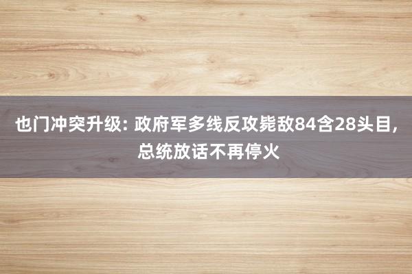 也门冲突升级: 政府军多线反攻毙敌84含28头目, 总统放话不再停火