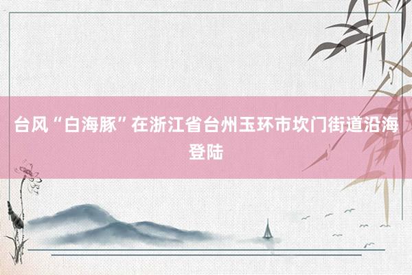 台风“白海豚”在浙江省台州玉环市坎门街道沿海登陆