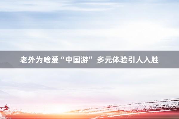 老外为啥爱“中国游” 多元体验引人入胜