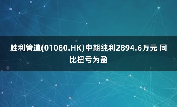 胜利管道(01080.HK)中期纯利2894.6万元 同比扭亏为盈