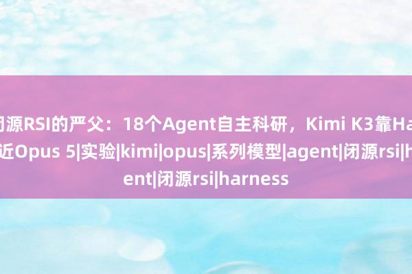 闭源RSI的严父：18个Agent自主科研，Kimi K3靠Harness逼近Opus 5|实验|kimi|opus|系列模型|agent|闭源rsi|harness