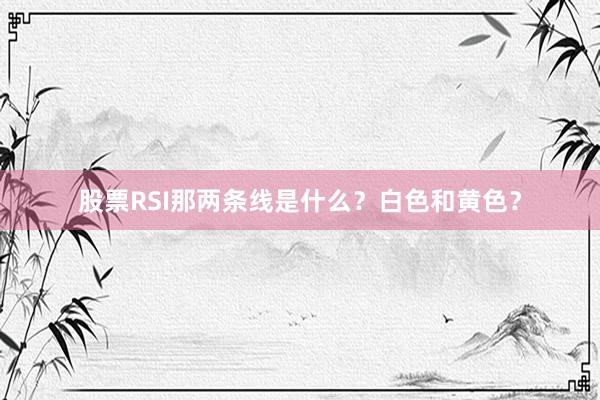 股票RSI那两条线是什么？白色和黄色？