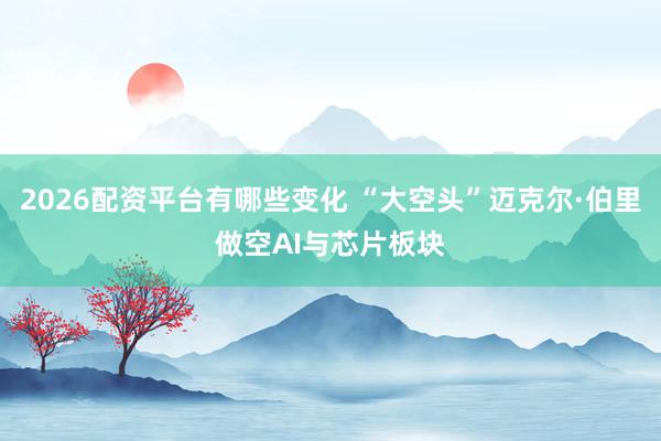 2026配资平台有哪些变化 “大空头”迈克尔·伯里做空AI与芯片板块