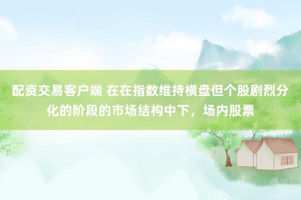 配资交易客户端 在在指数维持横盘但个股剧烈分化的阶段的市场结构中下，场内股票