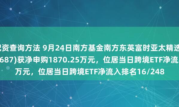 配资查询方法 9月24日南方基金南方东英富时亚太精选ETF(QDII)(159687)获净申购1870.25万元，位居当日跨境ETF净流入排名16/248