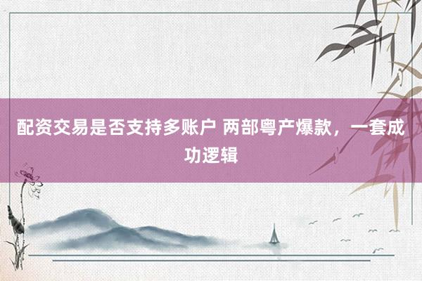 配资交易是否支持多账户 两部粤产爆款,一套成功逻辑